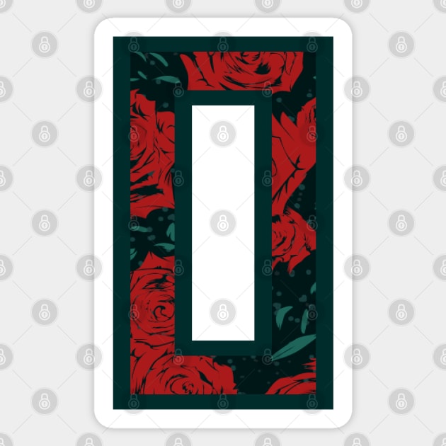 Modern Rose Floral Initial Name Alphabet - Letter O Sticker by BroxArtworx